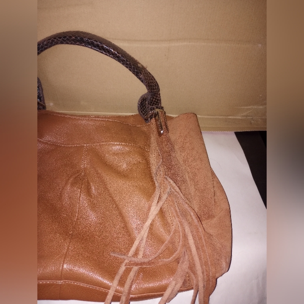 B. Makowsky Brown Fringe Soft Leather With Suede … - image 3